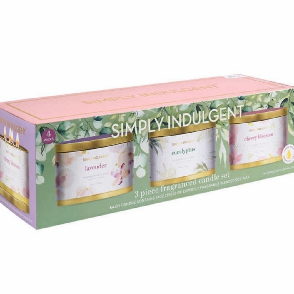 Simply indulgent 3piece fragrance candles set